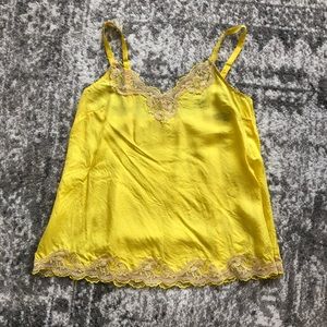 Lace silk tank top